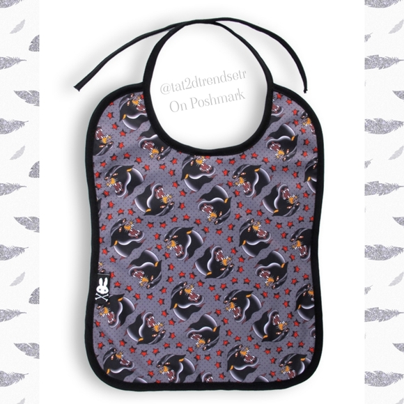Six Bunnies Panther Baby Bib - Picture 1 of 5